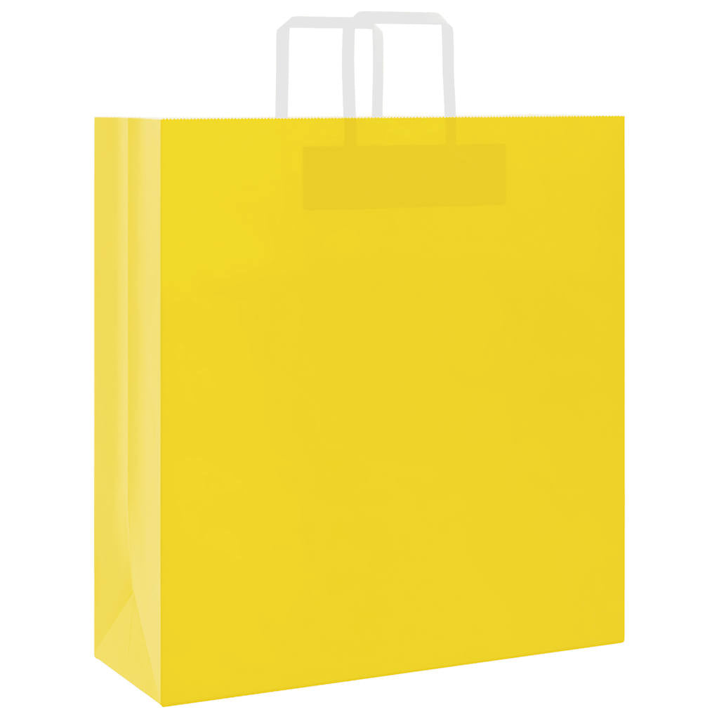 Vidaxl papieren zakken 250 st met hengsels 45x17x48 cm geel