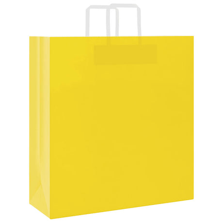 Vidaxl papieren zakken 250 st met hengsels 45x17x48 cm geel
