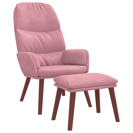 Vidaxl relaxstoel met voetenbank fluweel roze