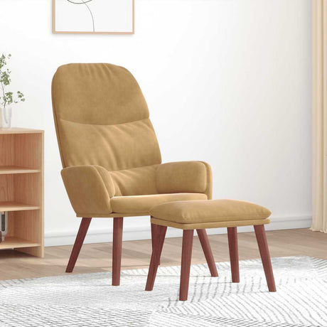 Vidaxl relaxstoel met voetenbank fluweel bruin