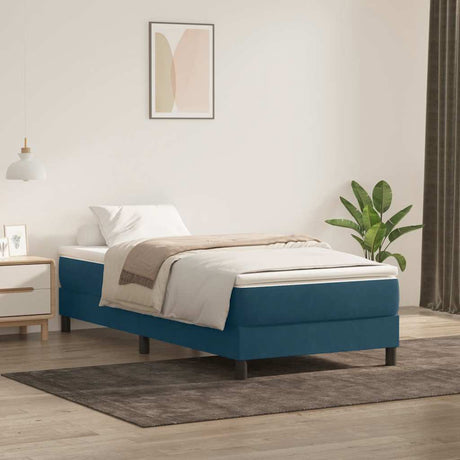 Vidaxl boxspring zonder matras fluweel donkerblauw 80x220 cm