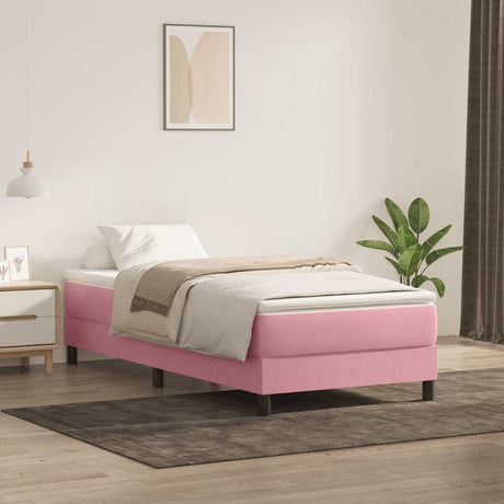 Vidaxl boxspring zonder matras fluweel roze 80x220 cm