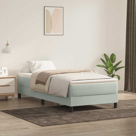 Vidaxl boxspring zonder matras fluweel lichtgrijs 90x220 cm