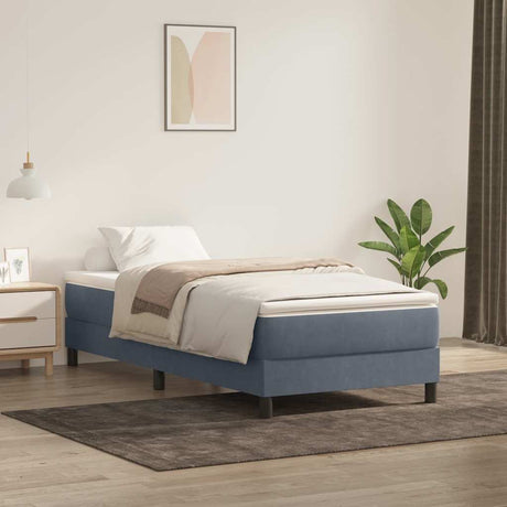 Vidaxl boxspring zonder matras fluweel donkergrijs 90x220 cm
