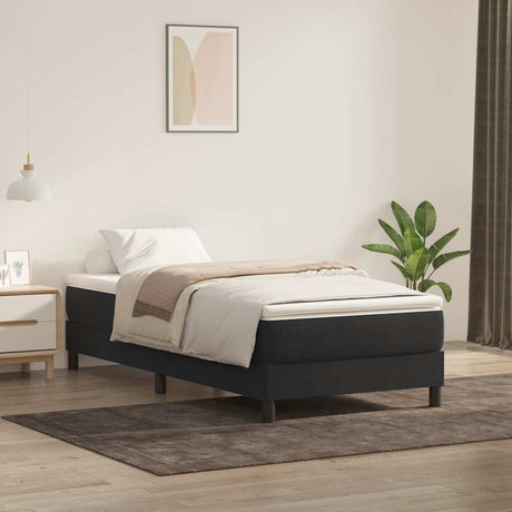 Vidaxl boxspring zonder matras fluweel zwart 100x220 cm