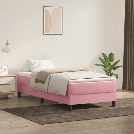 Vidaxl boxspring zonder matras fluweel roze 100x220 cm