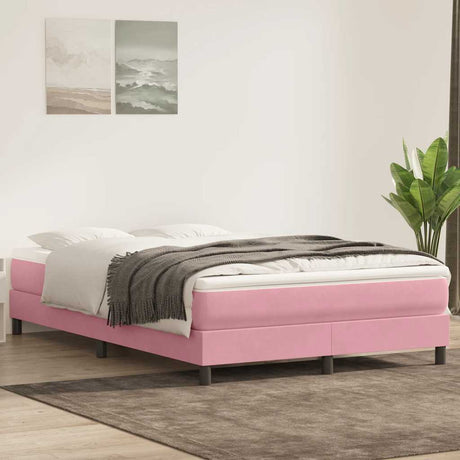Vidaxl boxspring zonder matras fluweel roze 140x220 cm