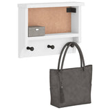 Vidaxl wandkapstok sandnes wit 45x12x35 cm massief grenenhout