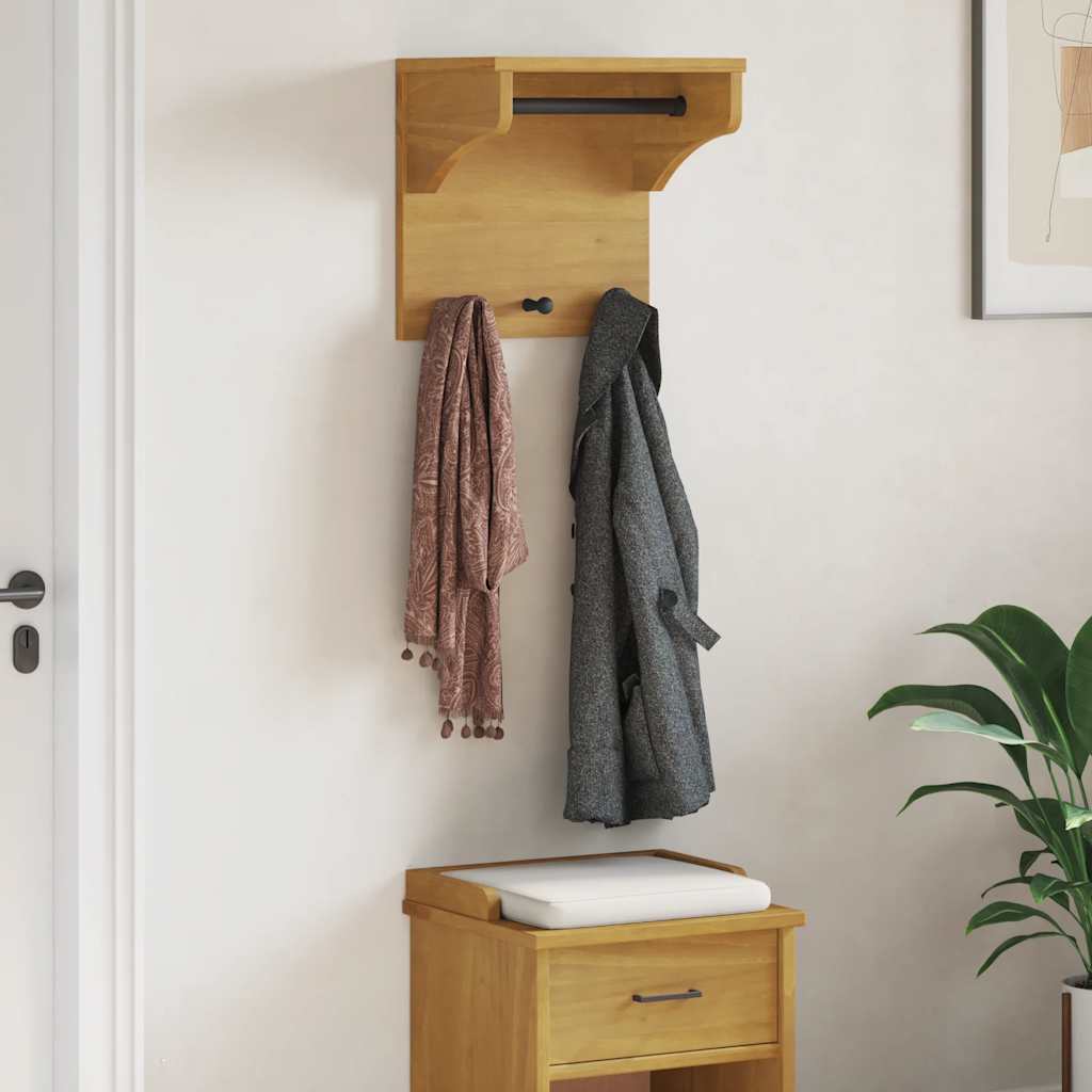 Vidaxl wandkapstok sandnes 43x30x42 cm massief grenenhout
