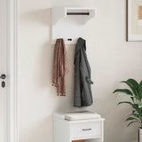 Vidaxl wandkapstok sandnes wit 43x30x42 cm massief grenenhout