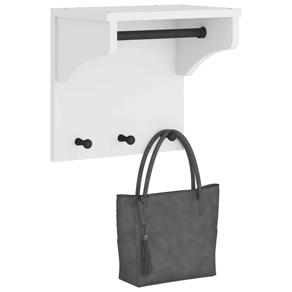 Vidaxl wandkapstok sandnes wit 43x30x42 cm massief grenenhout