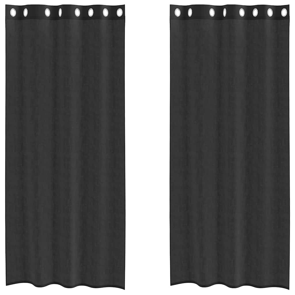 Vidaxl gordijnen voile met doorvoertules 2 st 140x245 cm zwart