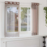 Vidaxl gordijnen voile met doorvoertules 2 st 140x140 cm bruin