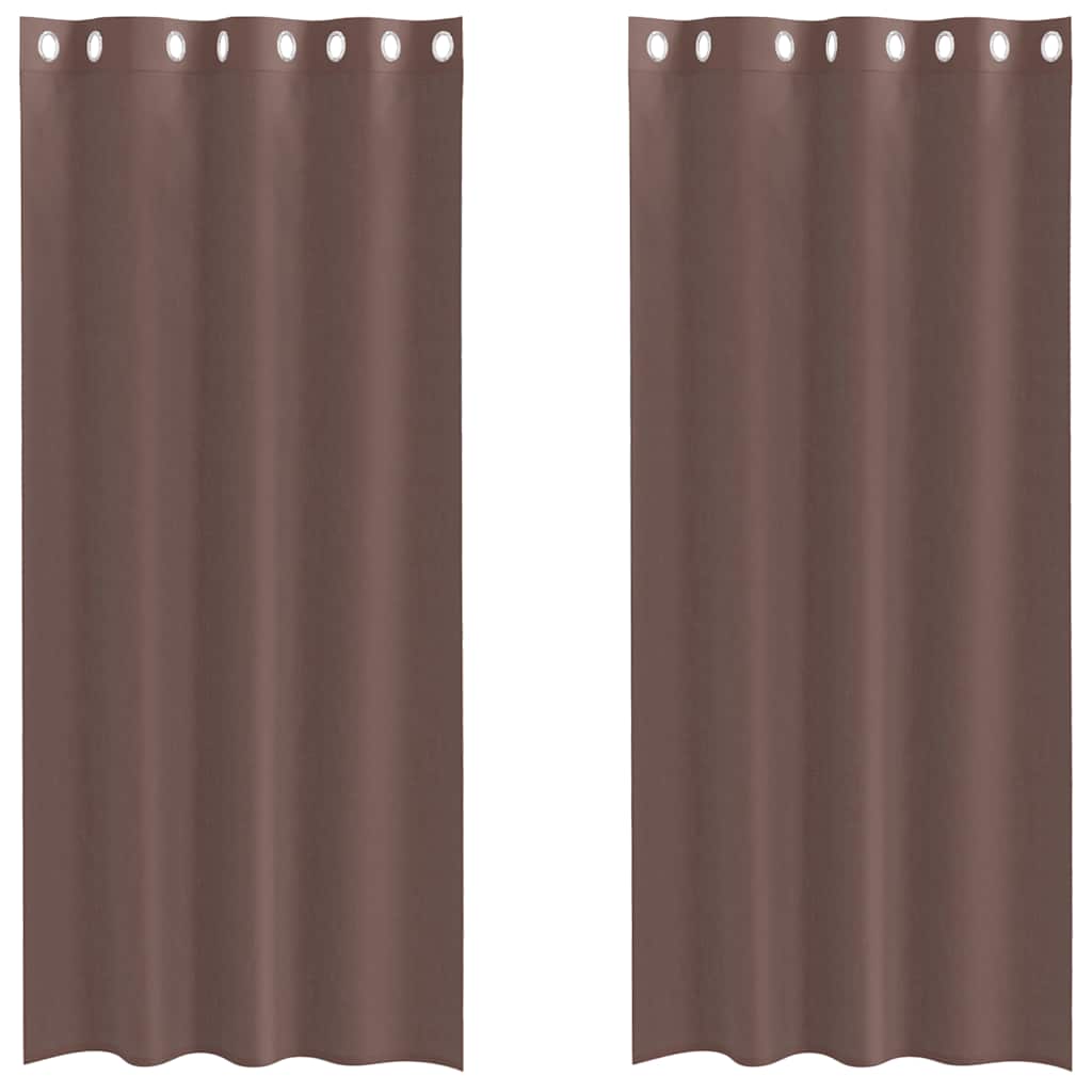 Vidaxl gordijnen voile met doorvoertules 2 st 140x225 cm bruin