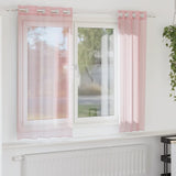 Vidaxl gordijnen voile met doorvoertules 2 st 140x140 cm lichtroze