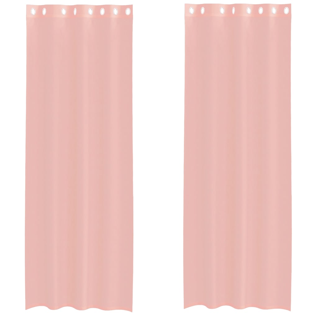 Vidaxl gordijnen voile met doorvoertules 2 st 140x260 cm roze