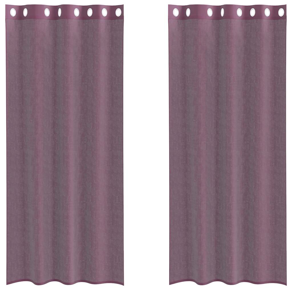 Vidaxl gordijnen voile met doorvoertules 2 st 140x245 cm paars