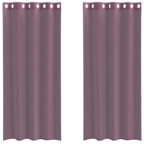 Vidaxl gordijnen voile met doorvoertules 2 st 140x245 cm paars
