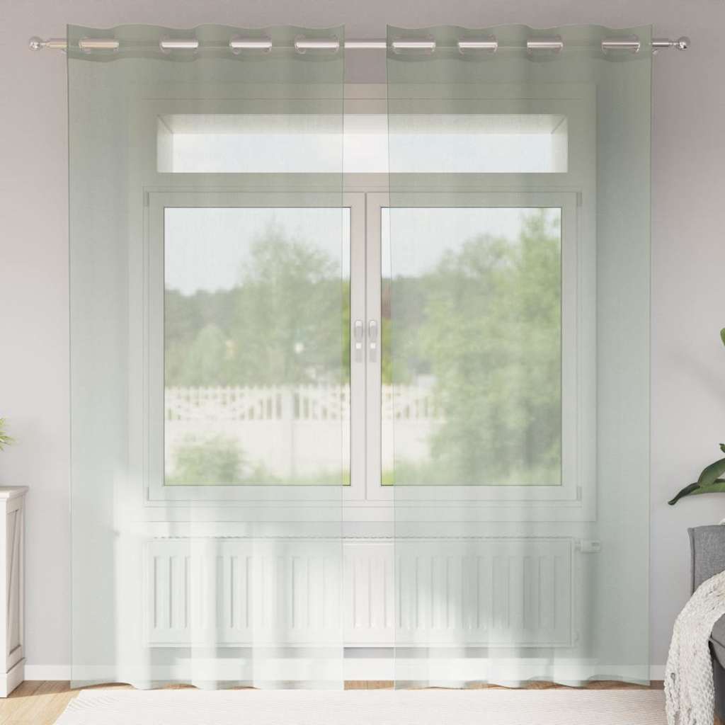 Vidaxl gordijnen voile met doorvoertules 2 st 140x245 cm lichtgrijs
