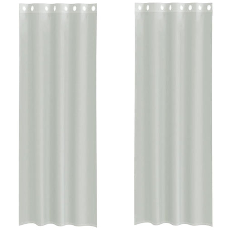 Vidaxl gordijnen voile met doorvoertules 2 st 140x300 cm lichtgrijs