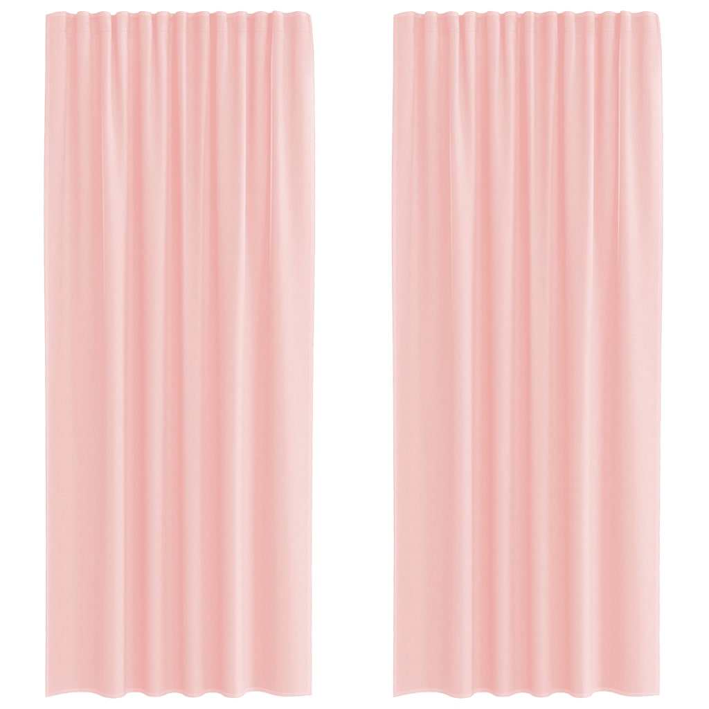 Vidaxl gordijnen voile met roedezakken 2 st roze