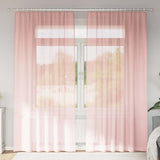 Vidaxl gordijnen voile met roedezakken 2 st roze
