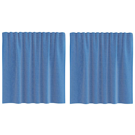 Vidaxl gordijnen voile met roedezakken 2 st koningsblauw