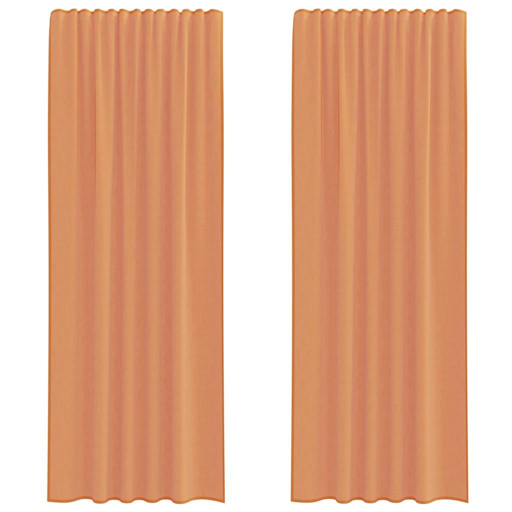 Vidaxl voile gordijnen met roedezakken 2 st terracotta