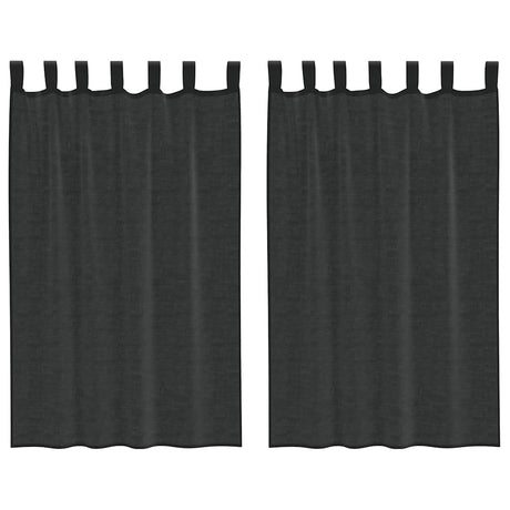 Vidaxl gordijnen voile met tab top 2 st zwart