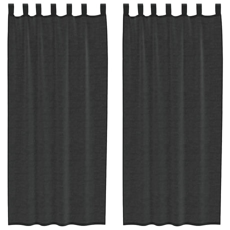 Vidaxl gordijnen voile met tab top 2 st zwart