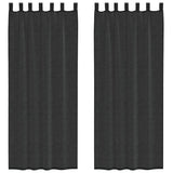 Vidaxl gordijnen voile met tab top 2 st zwart