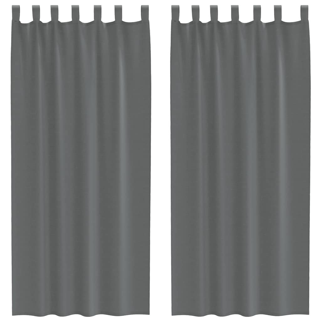 Vidaxl gordijnen voile met lussen 2 st 140x245 cm donkergrijs