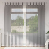 Vidaxl gordijnen voile met lussen 2 st 140x245 cm donkergrijs