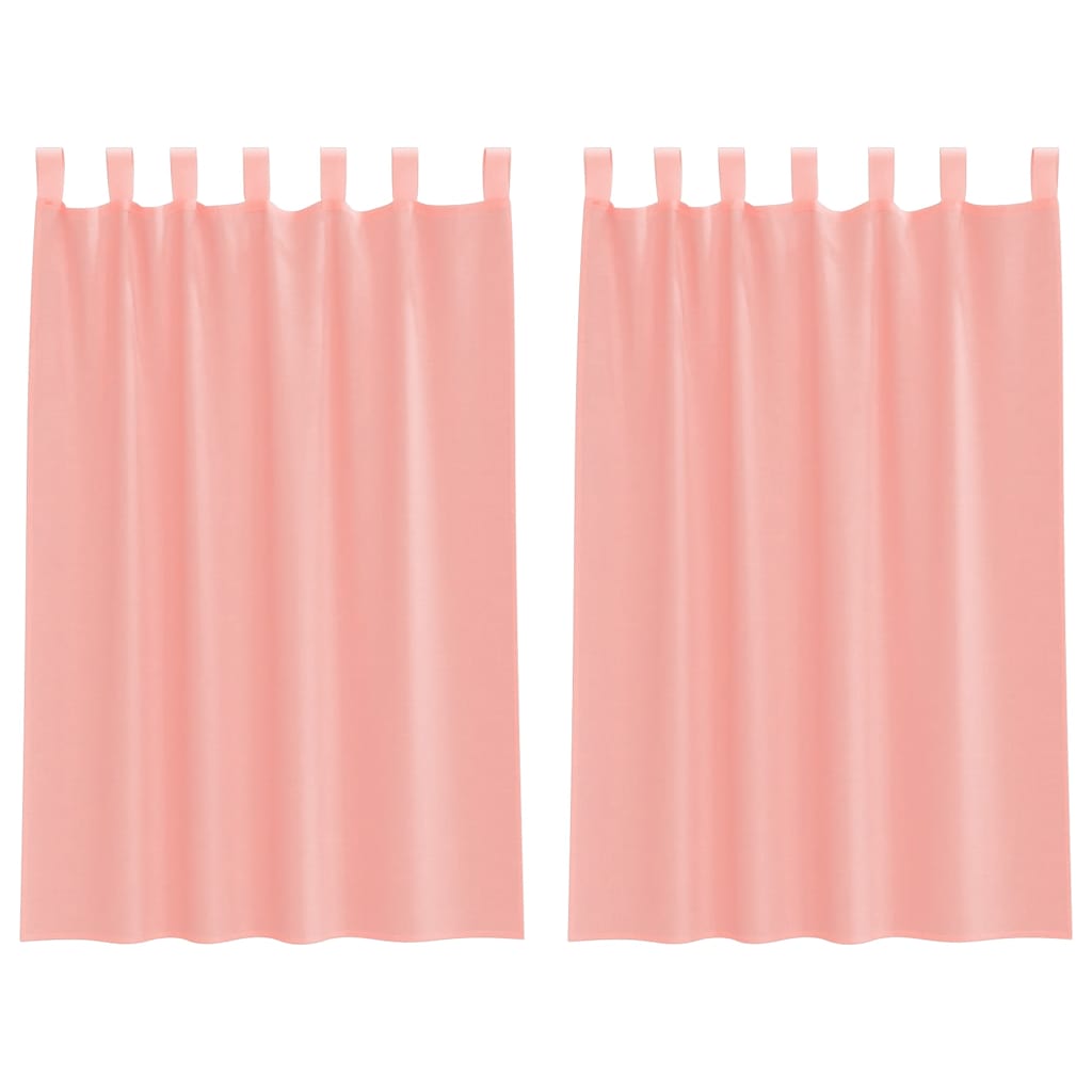 Vidaxl gordijnen met lussen 2 st 140x175 cm roze