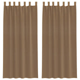 Vidaxl gordijnen voile met lussen 2 st 140x225 cm lichtbruin