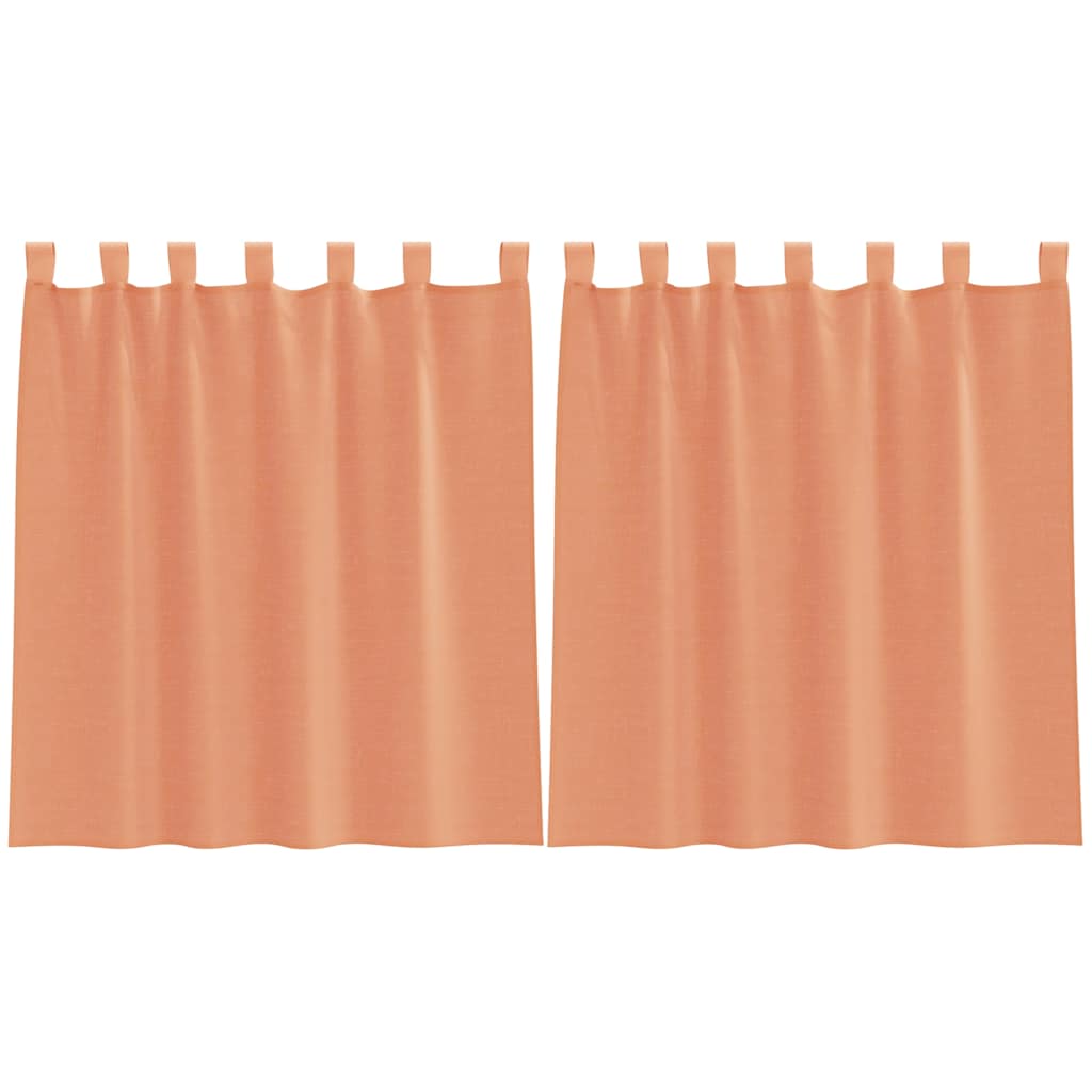 Vidaxl voile gordijnen met lussen 2 st terracotta 140x140 cm