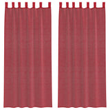 Vidaxl gordijnen voile met lussen 2 st 140x225 cm wijnrood