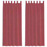 Vidaxl gordijnen met lussen 2 st 140x260 cm wijnrood