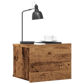 Vidaxl nachtkastjes 2 st wandgemonteerd 40x32x30 cm oud houtkleurig