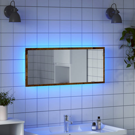 Vidaxl badkamerspiegel met led 100x8,5x37 cm bewerkt hout oud hout