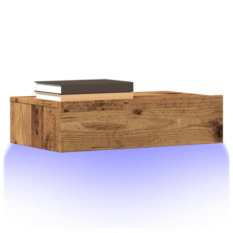 Vidaxl tv-meubels met led-verlichting 2 st 60x35x15,5 cm oud hout