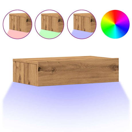Vidaxl tv-meubels 2 st met led's 60x35x15,5 cm artisanaal eikenkleur
