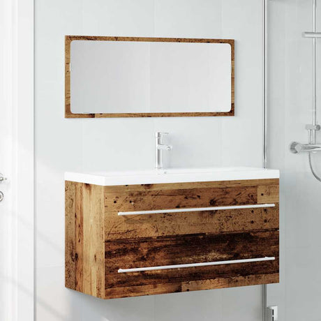 Vidaxl 2-delige badkamermeubelset bewerkt hout oud houtkleurig