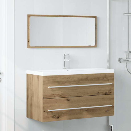 Vidaxl 2-delige badkamermeubelset bewerkt hout artisanaal eikenkleur