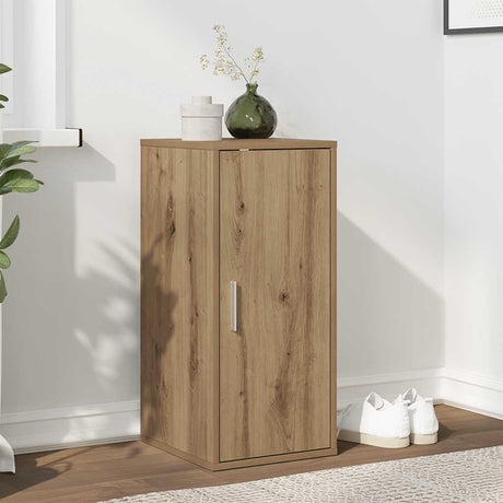 VidaXL Schuhschrank 32x35x70 cm aus handgefertigtem Holz, handwerkliche Eichenfarbe