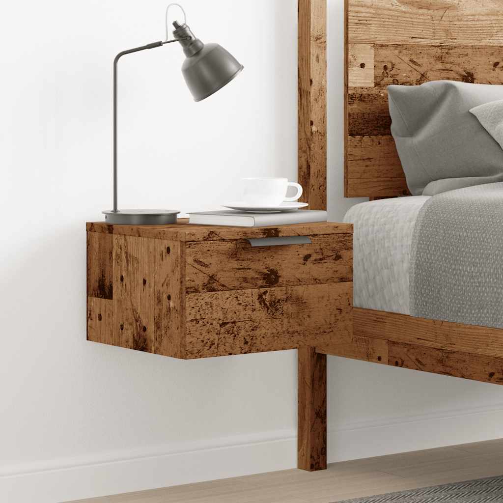 Vidaxl nachtkastje wandgemonteerd 34x30x20 cm oud houtkleurig