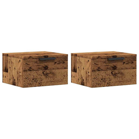 Vidaxl nachtkastjes wandgemonteerd 2 st 34x30x20 cm oud houtkleurig