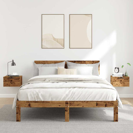 Vidaxl nachtkastjes wandgemonteerd 2 st 34x30x20 cm oud houtkleurig