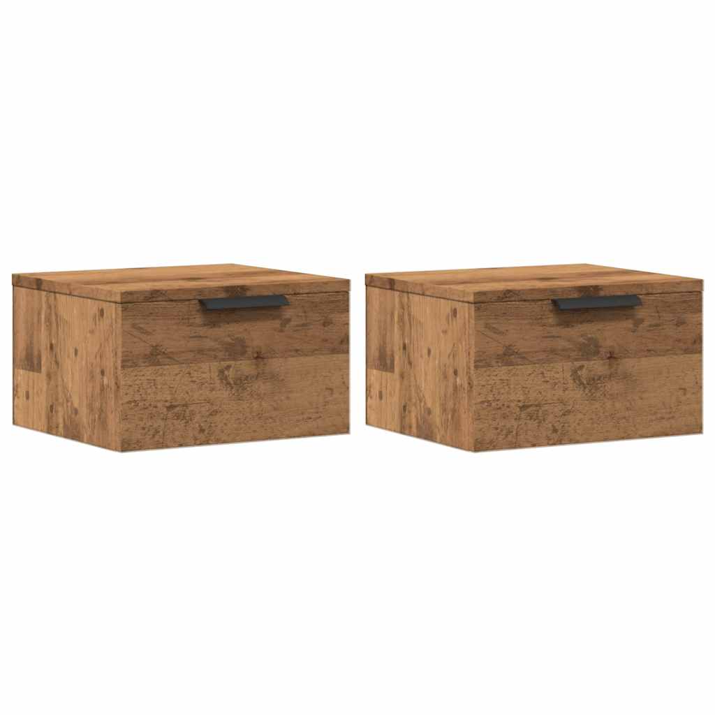 Vidaxl nachtkastjes 2 st wandgemonteerd 34x30x20 cm artisanaal eiken