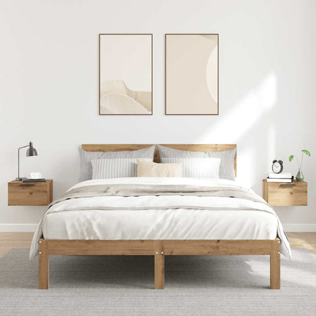 Vidaxl nachtkastjes 2 st wandgemonteerd 34x30x20 cm artisanaal eiken